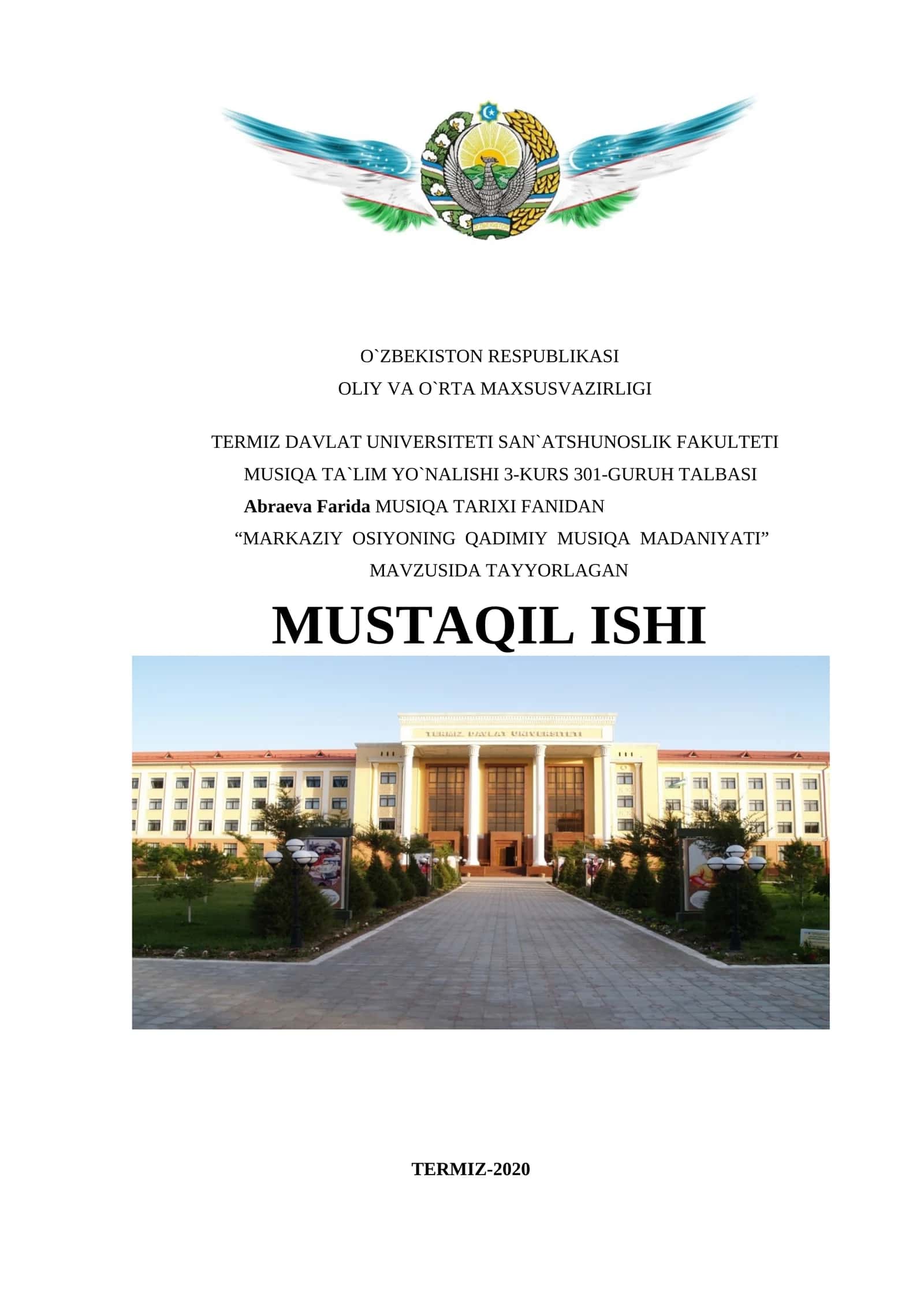MARKAZIY OSIYONING QADIMIY MUSIQA MADANIYATI 1