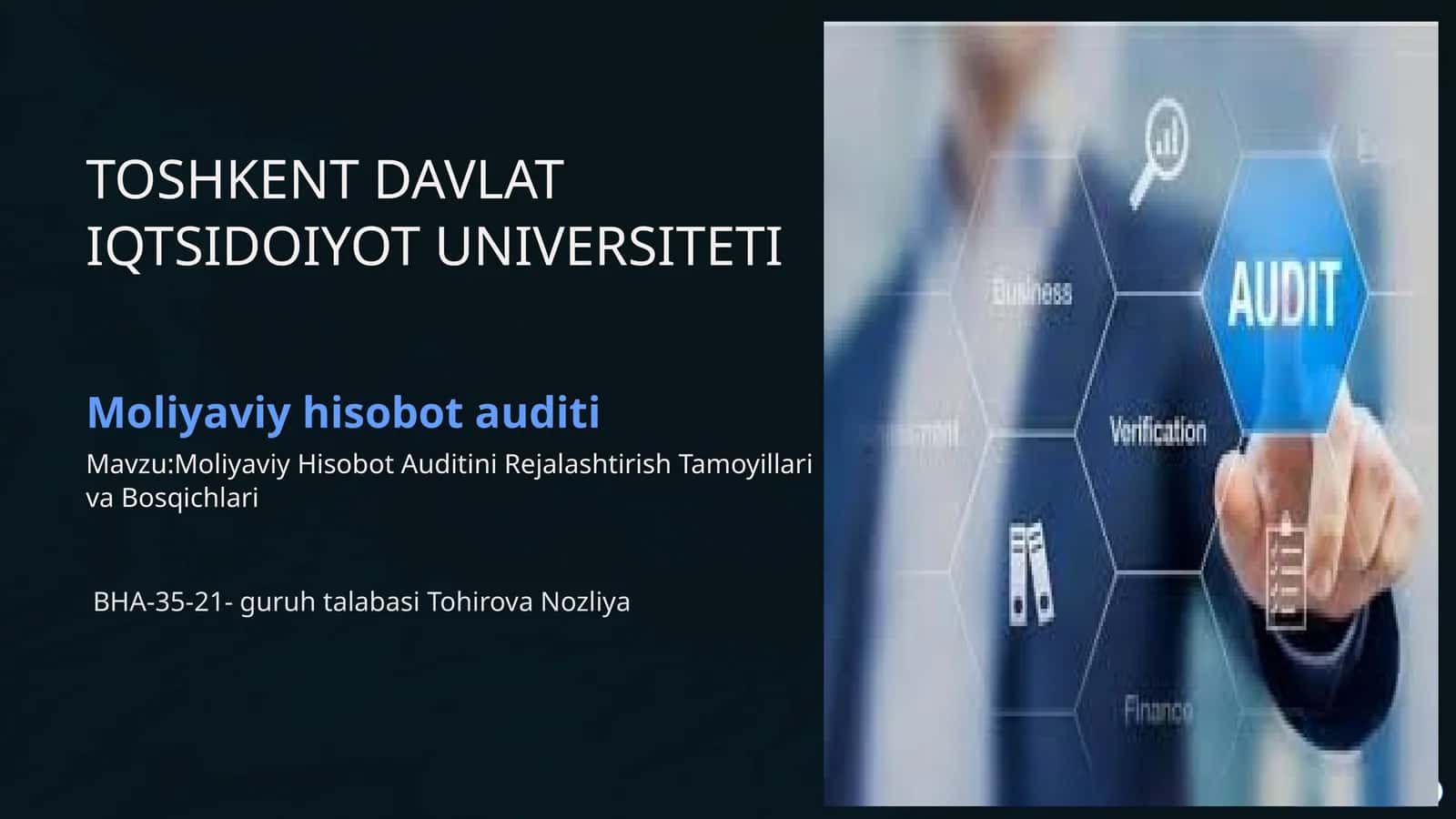Moliyaviy Hisobot Auditini Rejalashtirish Tamoyillari va Bosqichlari 1