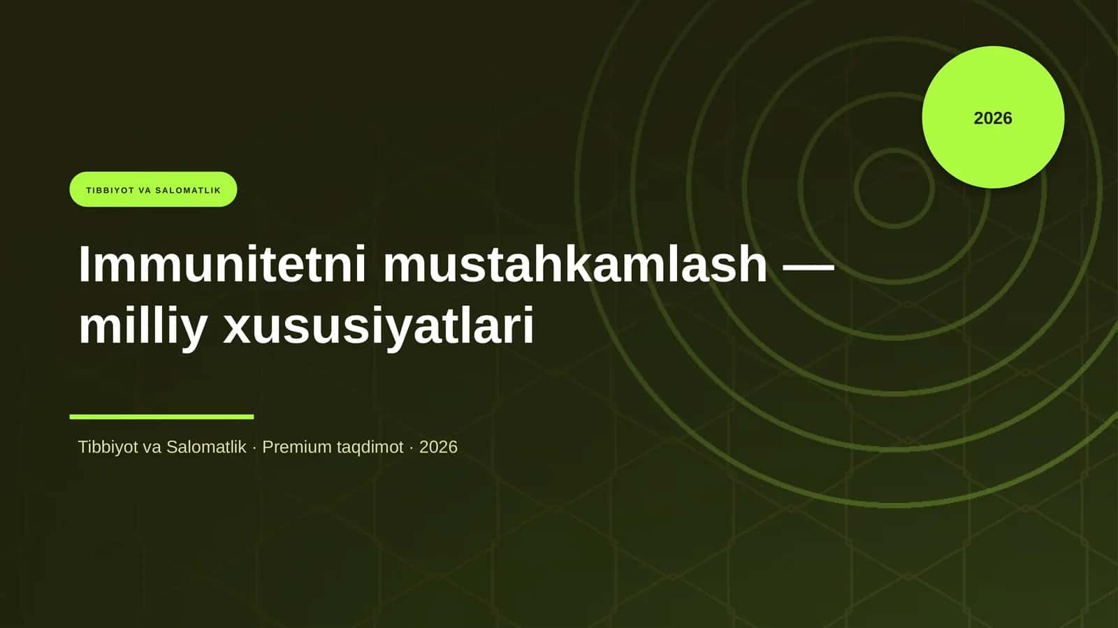 Immunitetni mustahkamlash — milliy xususiyatlari 1