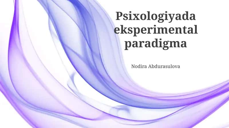 Psixologiyada eksperimental paradigma 1