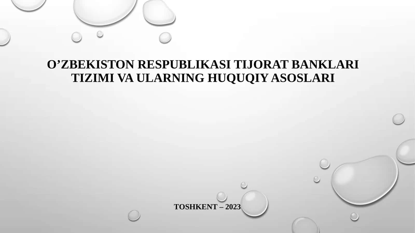 O’zbekiston respublikasi tijorat banklari tizimi va ularning huquqiy asoslari 1