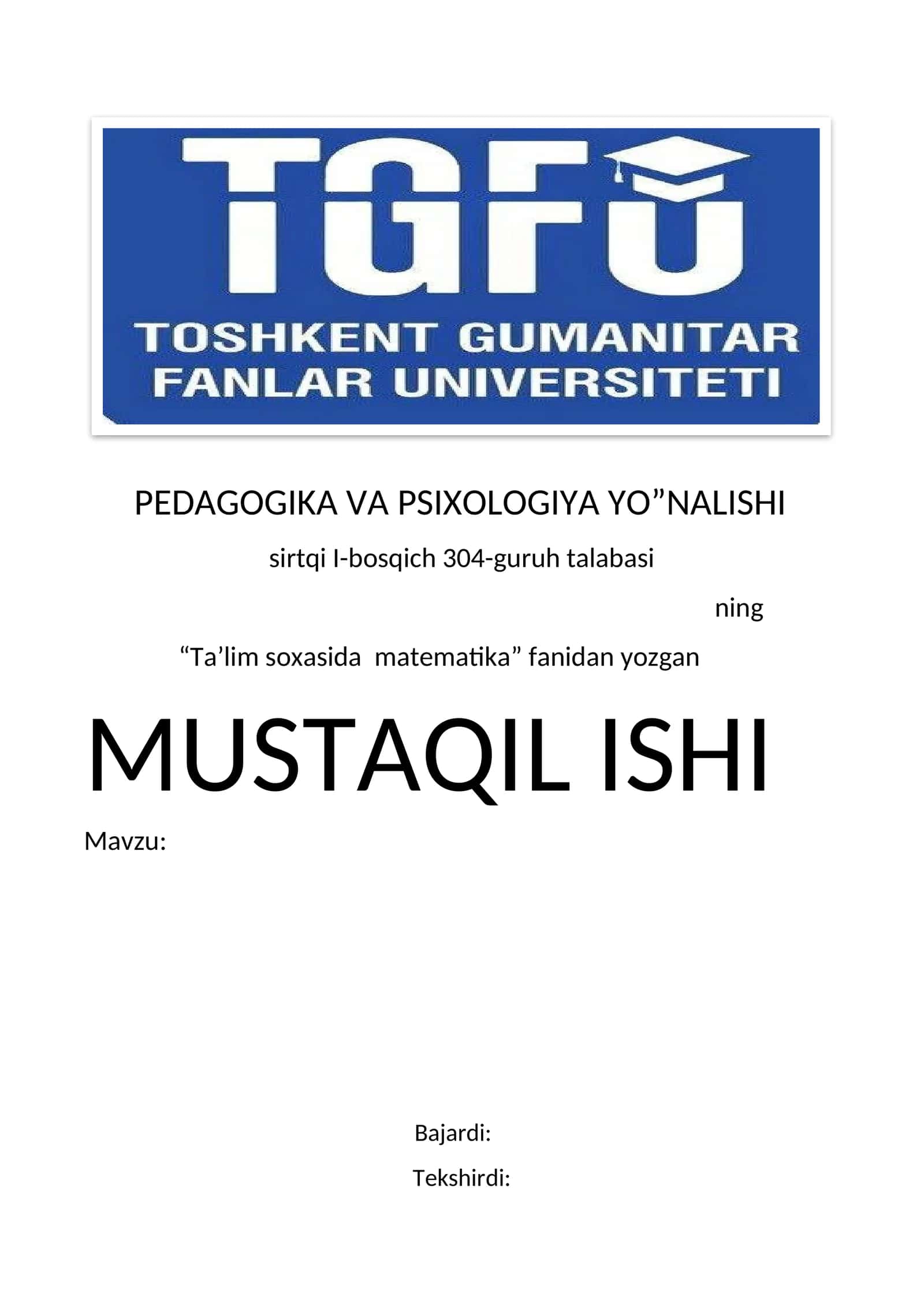 Ta’lim soxasida matematika 1