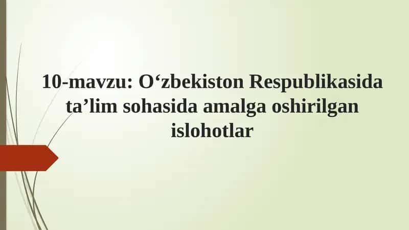 O‘zbekiston Respublikasi data’lim sohasida amalga oshirilgan islohotlar 1