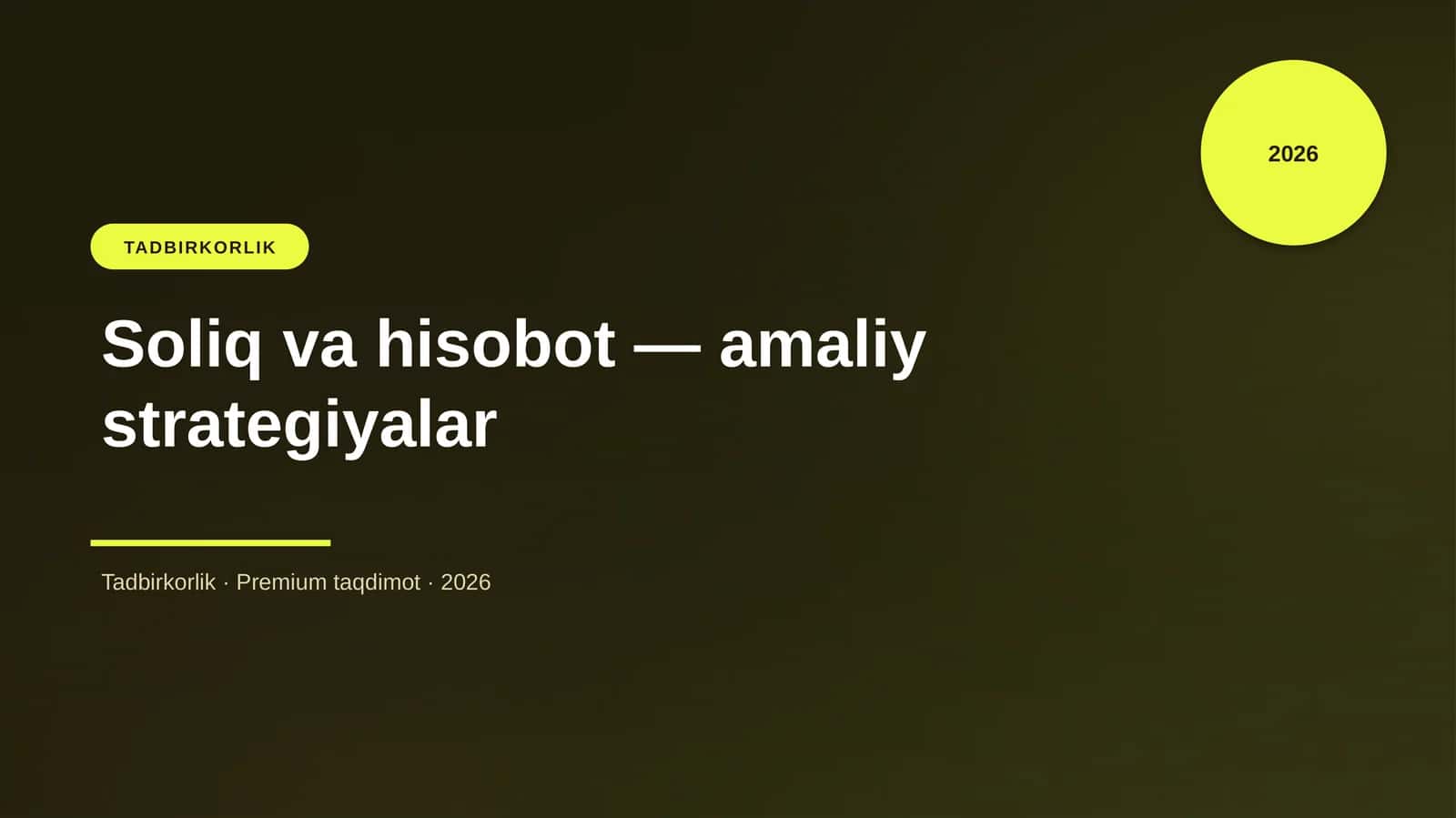 Soliq va hisobot — amaliy strategiyalar 1