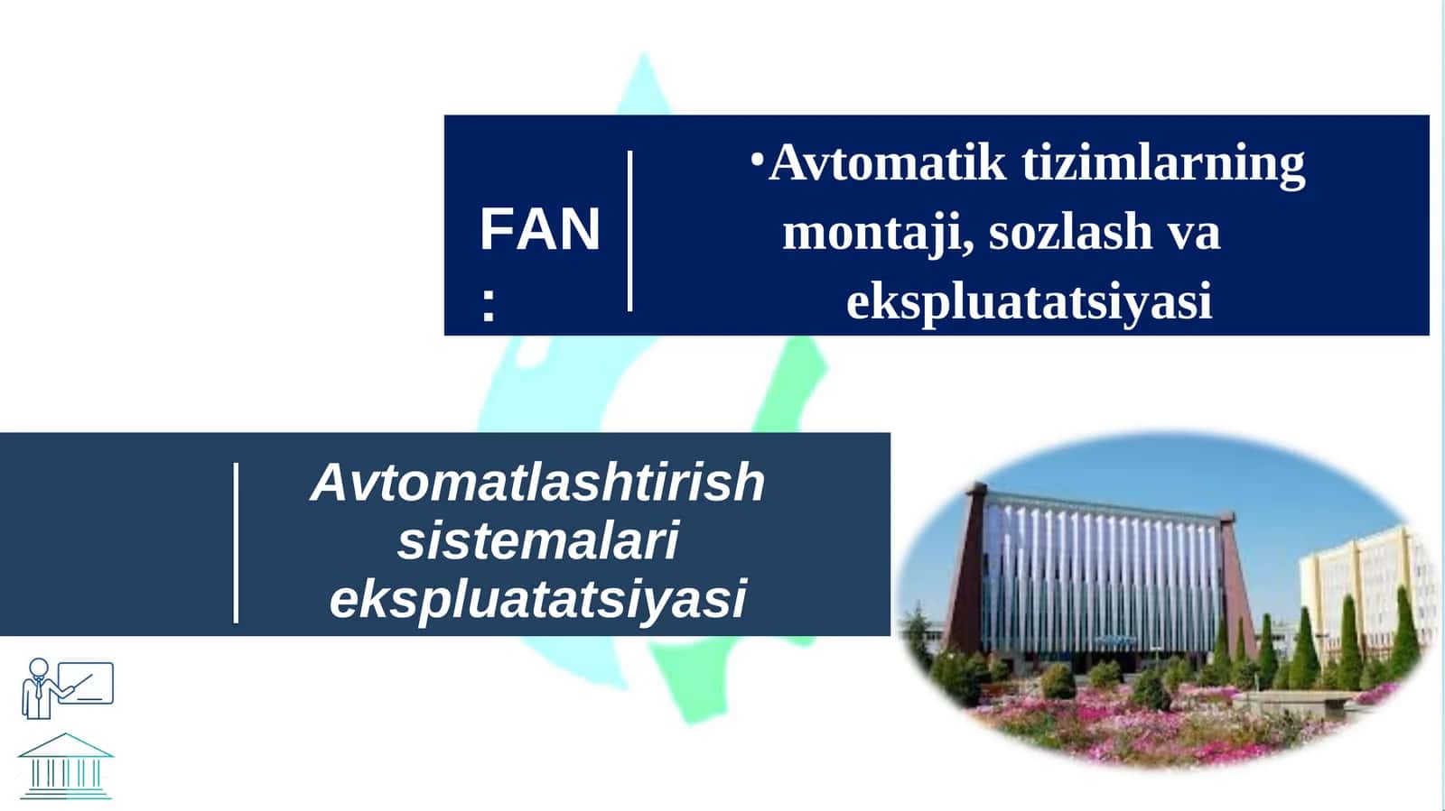 Avtomatlashtirish sistemalari ekspluatatsiyasi 1