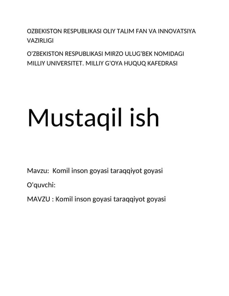 Komil inson goyasi taraqqiyot goyasi 1
