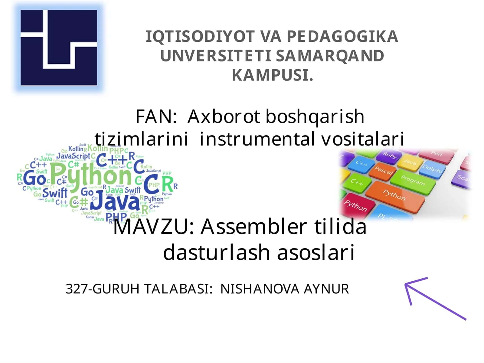 Assemblertilik dasturlash asoslari 1