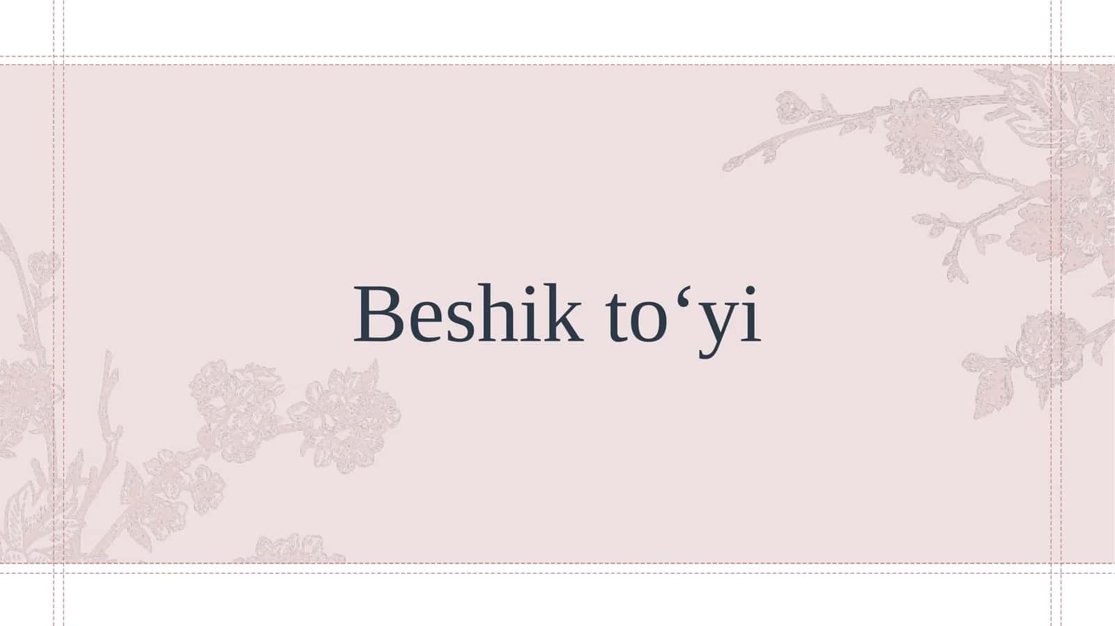 Beshik to‘yi 1