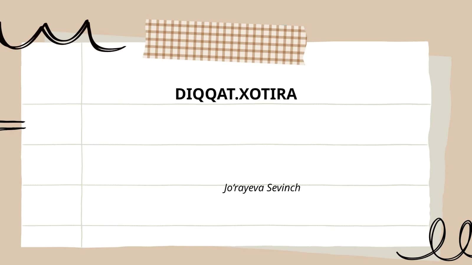 DIQQAT.XOTIRA 1