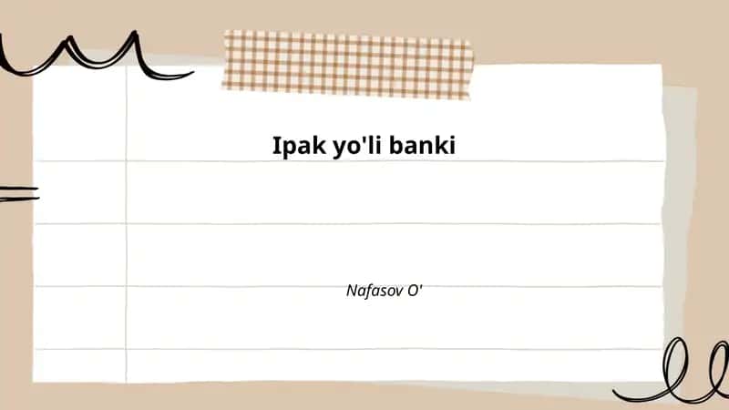 Ipak yo'li banki 1