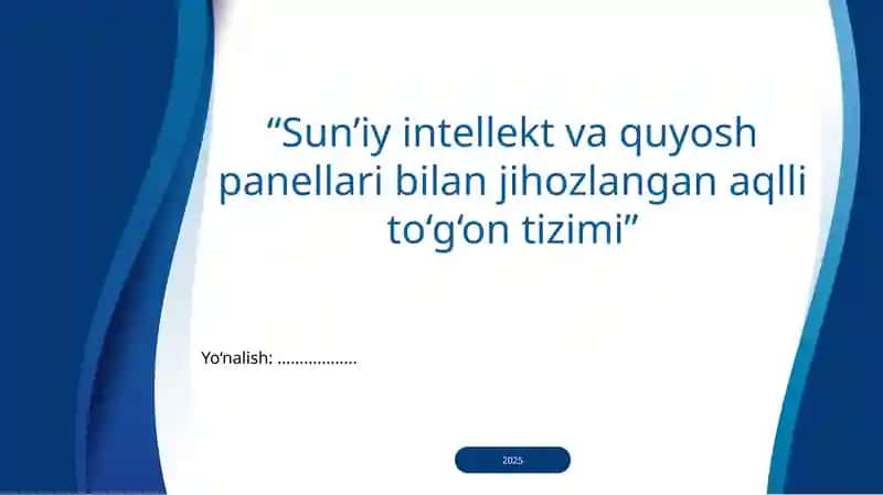 Aqlli To‘g‘on Tizimi 1