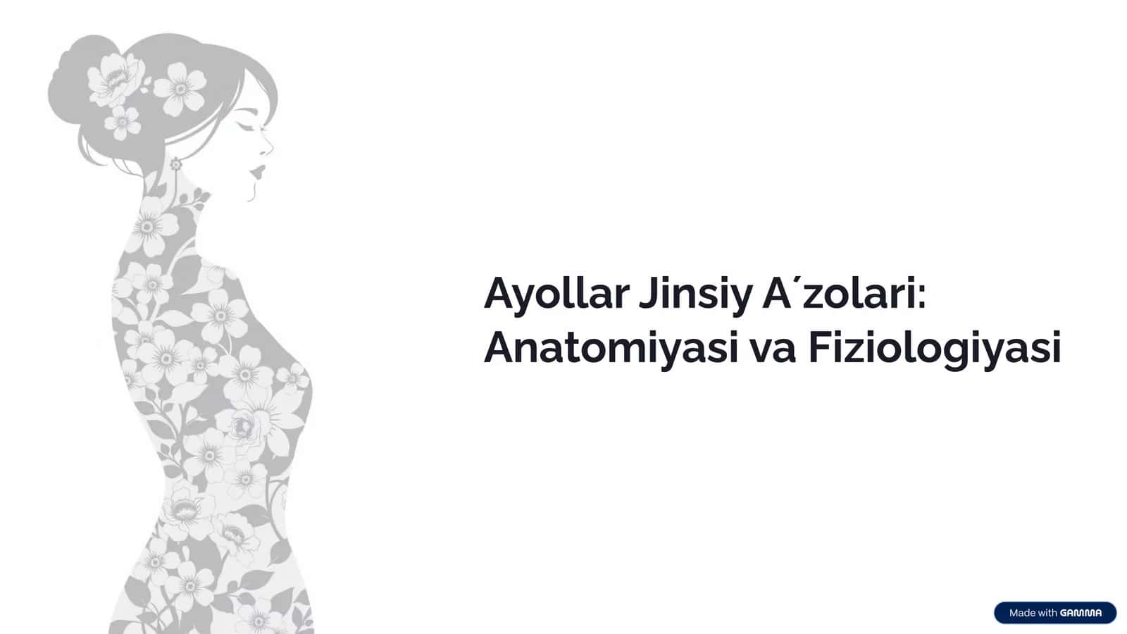 Ayollar Jinsiy Aʼzolari: Anatomiyasi va Fiziologiyasi 1
