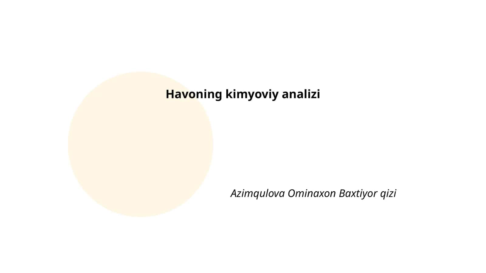 Havoning kimyoviy analizi 1