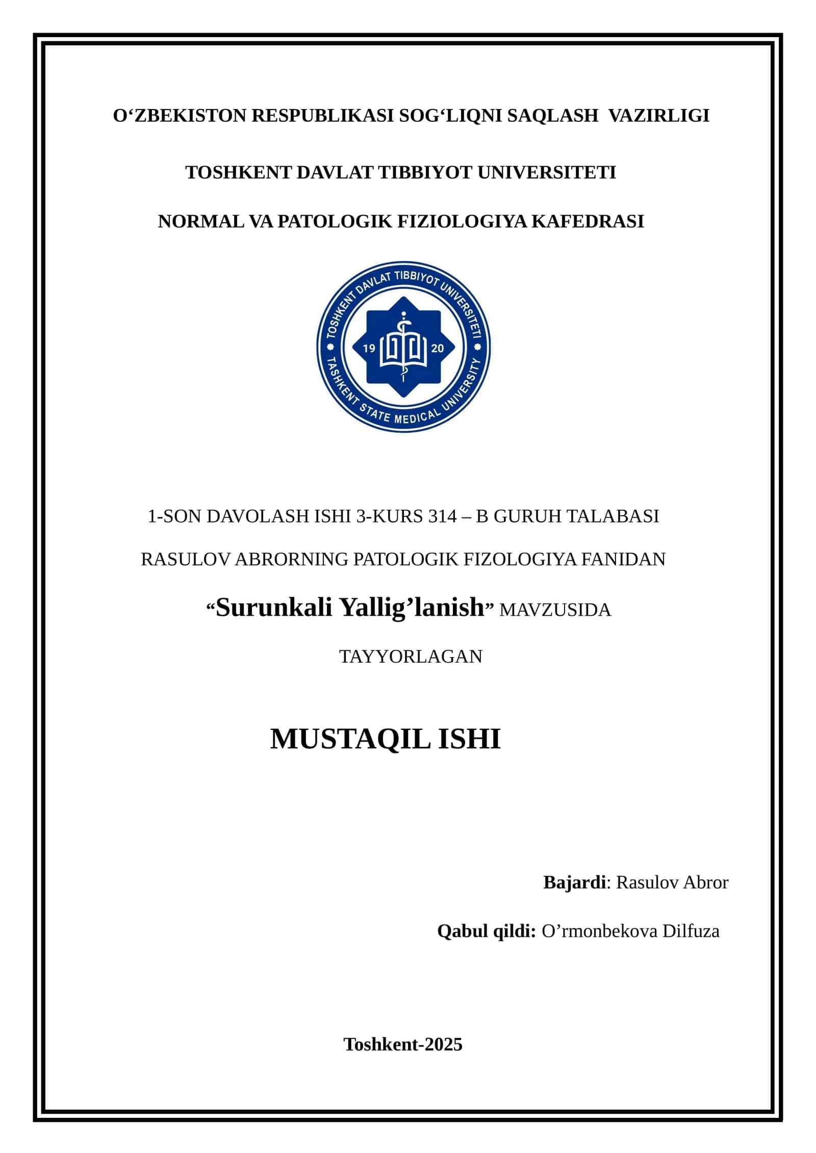 Surunkali Yallig’lanish 1