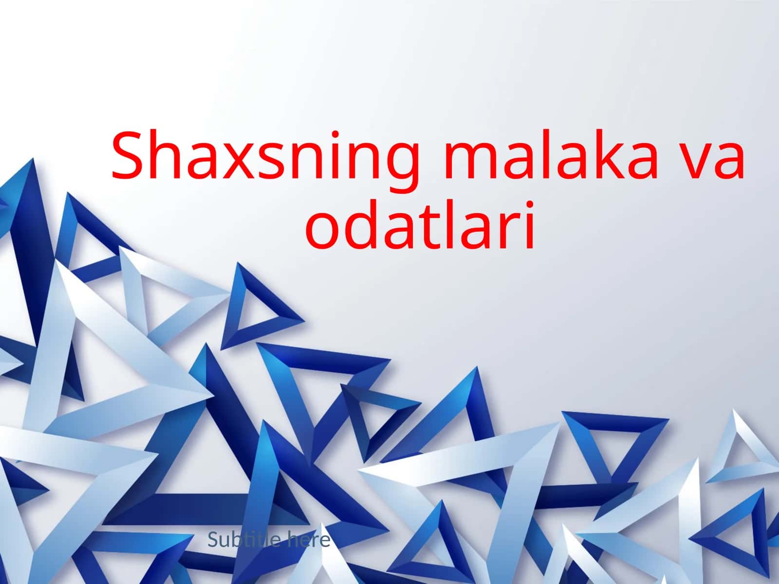Shaxsningmalakavaodatlari 1