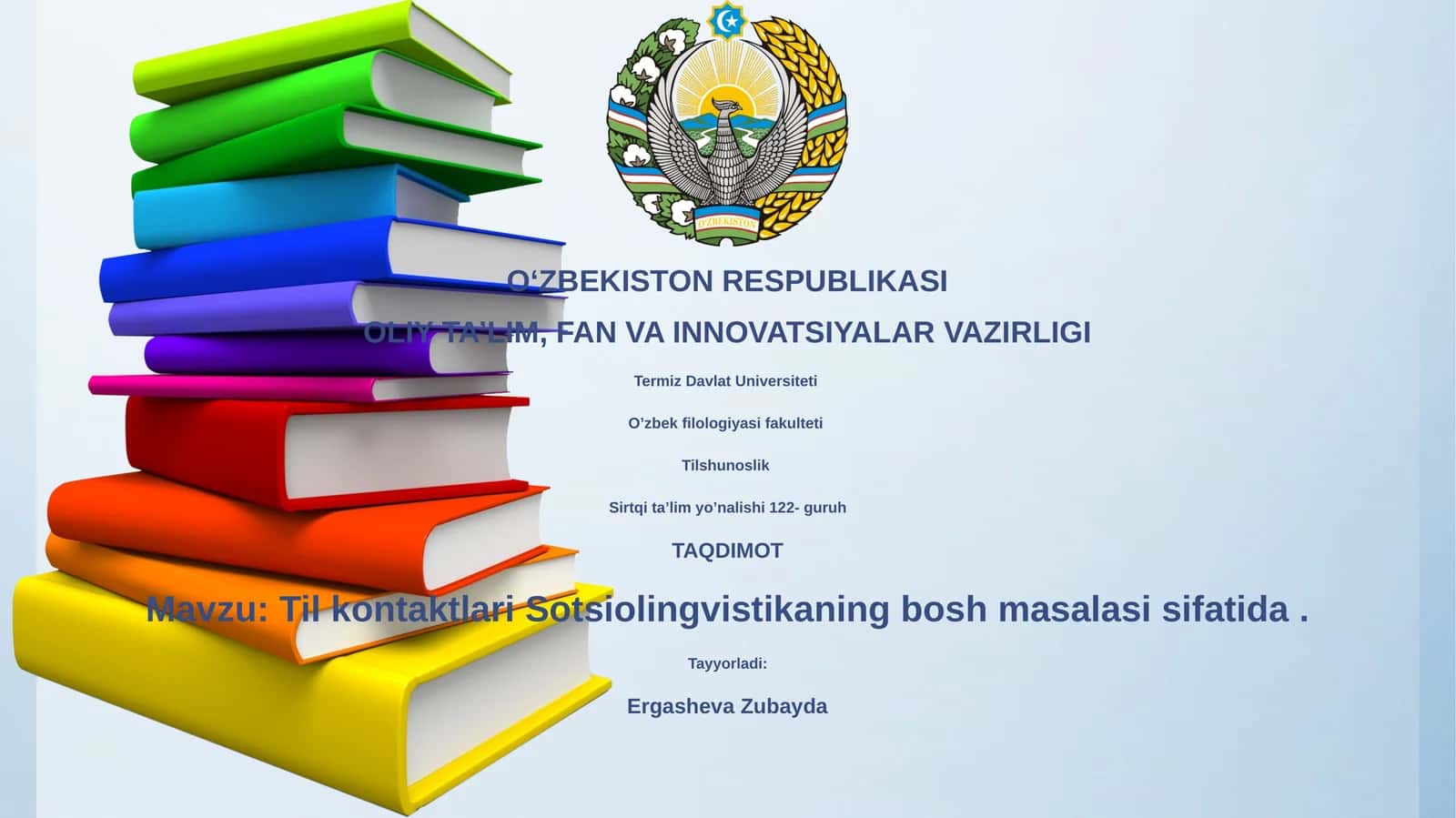 Til kontaktlari Sotsiolingvistikaning bosh masalasi sifatida 1