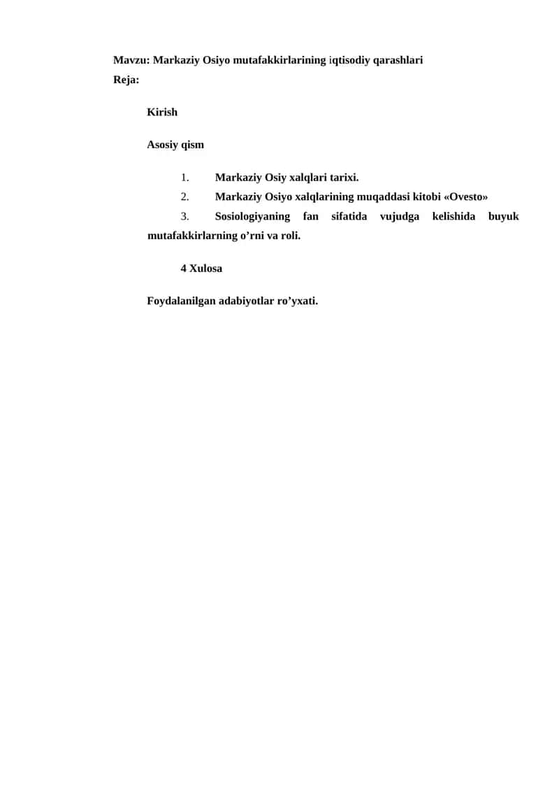 Markaziy Osiyo mutafakkirlarining iqtisodiy qarashlari 1