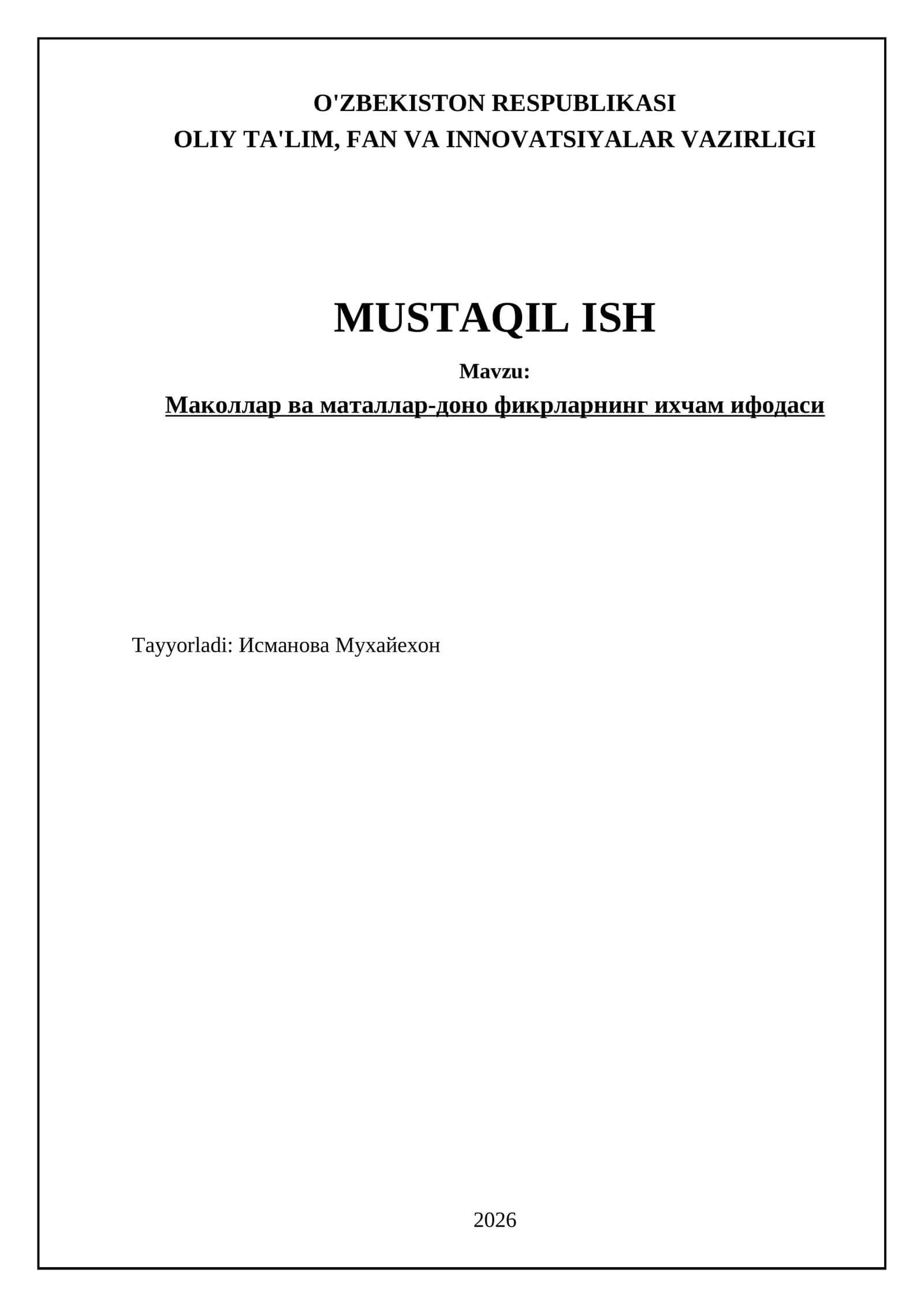 Маколлар ва маталлар-доно фикрларнинг ихчам ифодаси 1