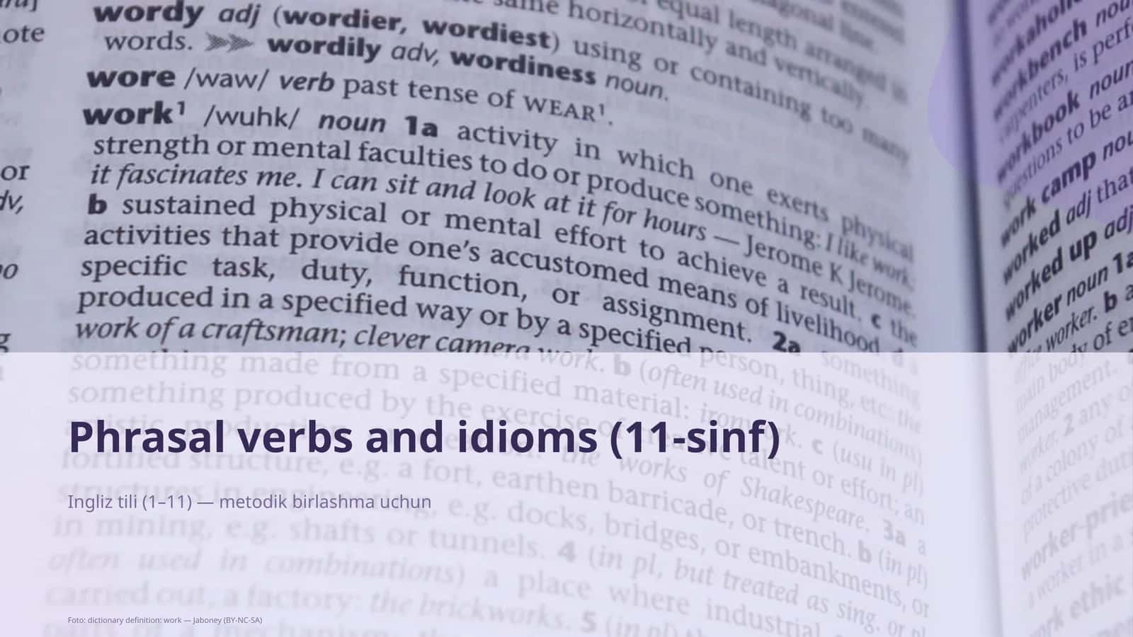 Phrasal verbs and idioms (11-sinf) 1