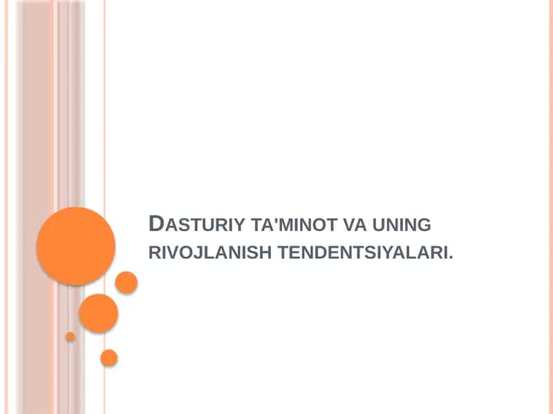 Asosiy dasturiy ta'minot 1