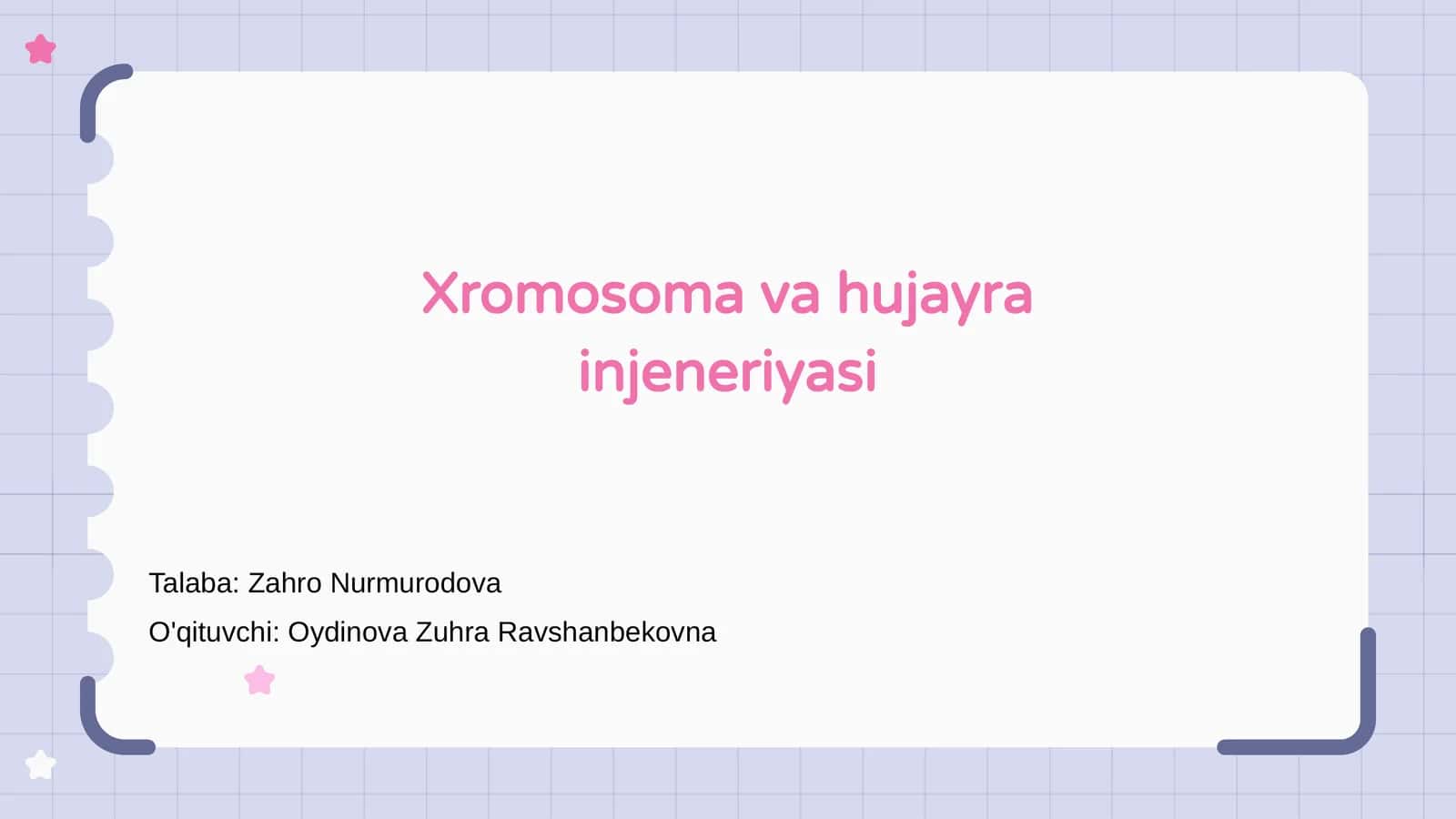 Xromosoma va hujayra injeneriyasi 1