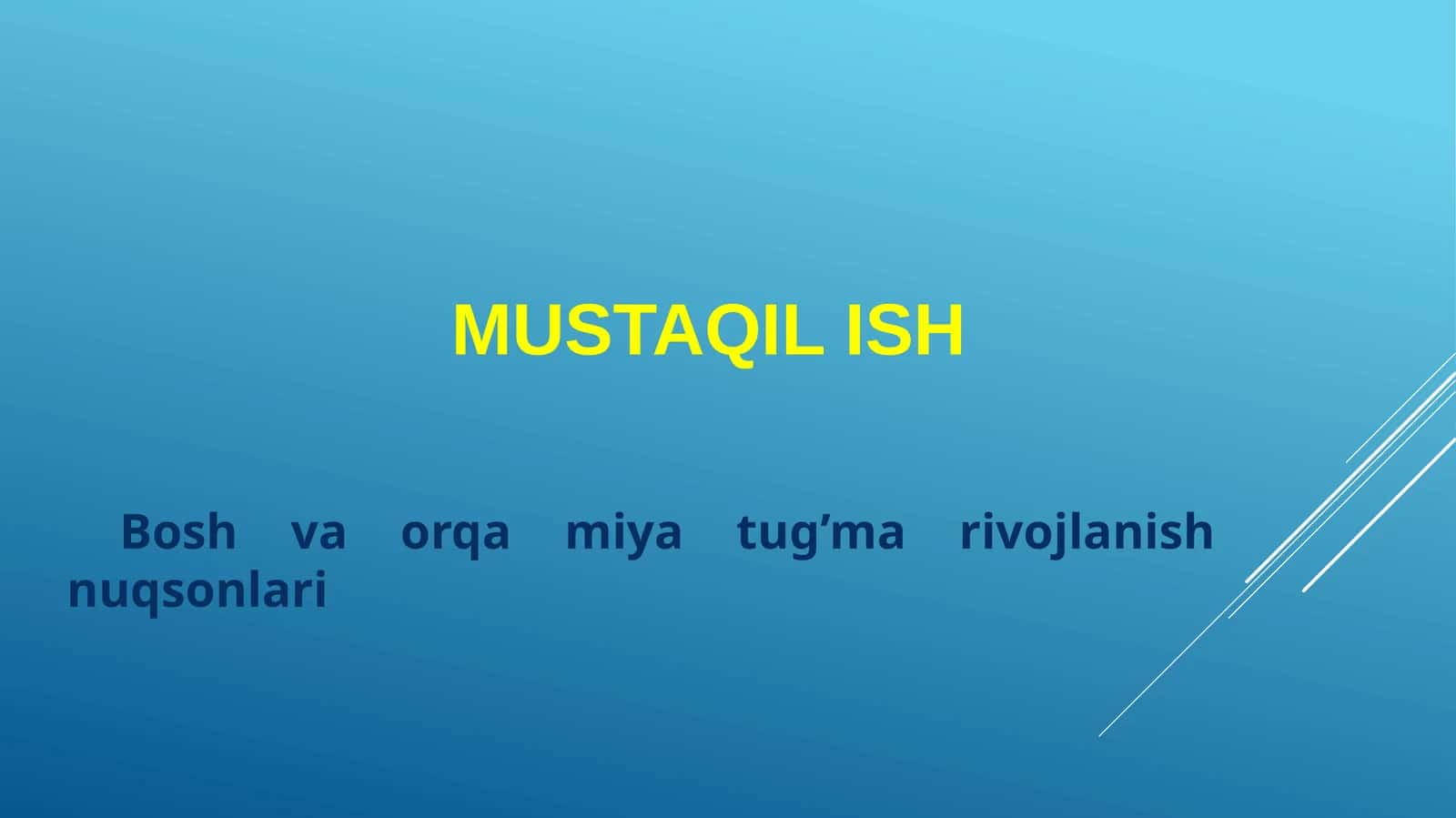 Bosh va orqa miya tug’marivojlanish nuqsonlari 1