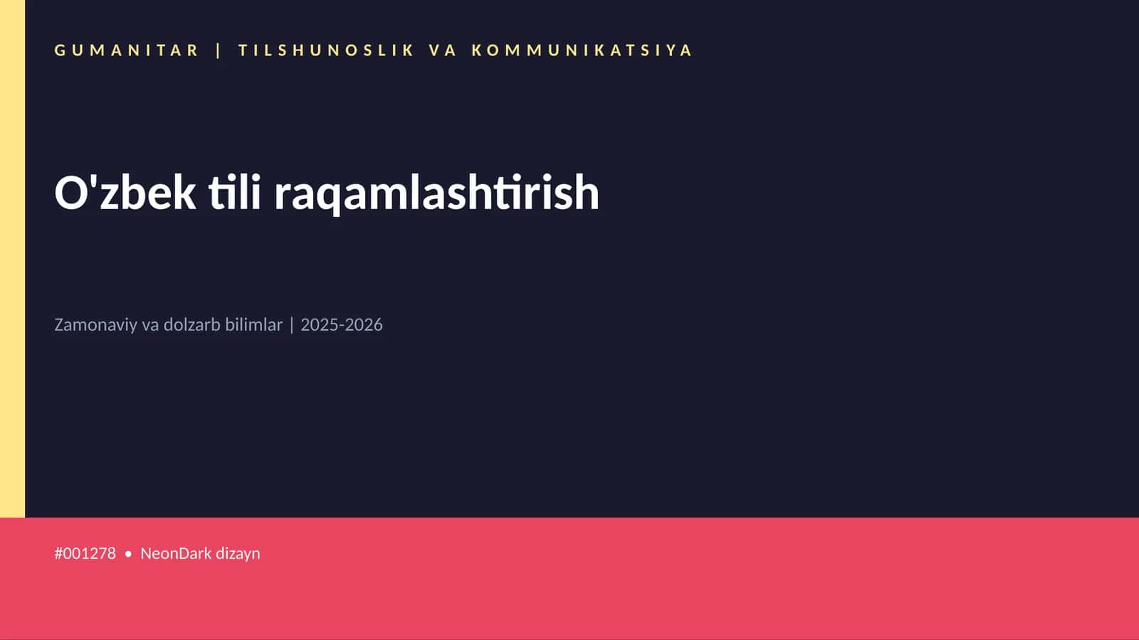 O'zbek tili raqamlashtirish 1