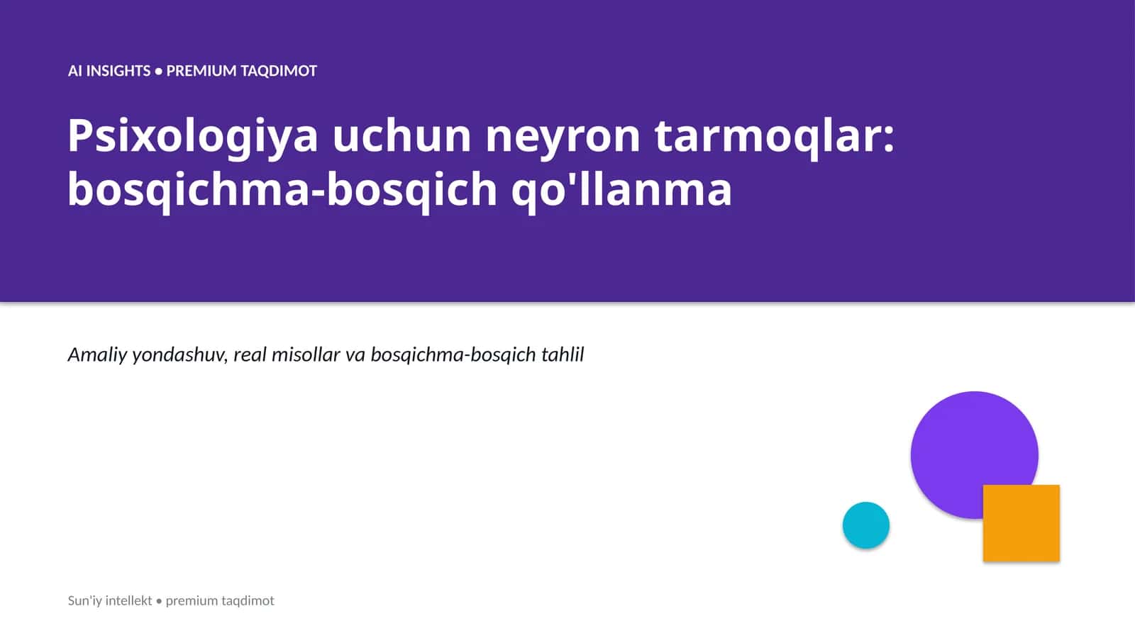 Neiron tarmoqlar: bosqichma-bosqich qo'llanma 1