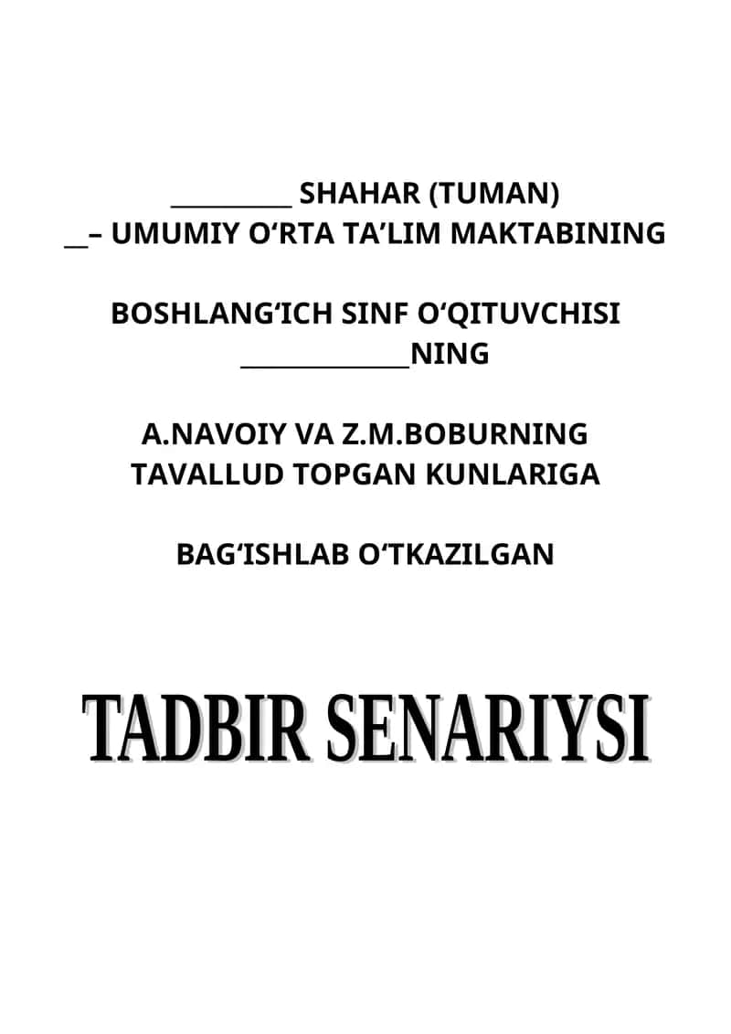 Bobur haqida tadbir 1