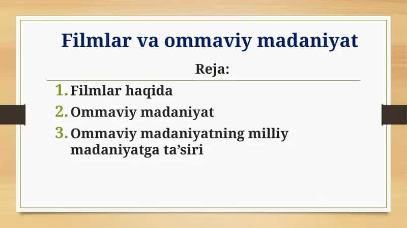Filmlar va ommaviy madaniyat  haqida tushuncha 1