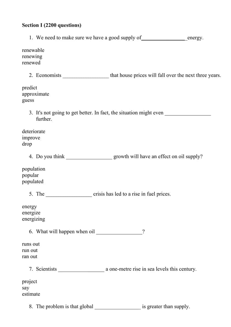 5000 Englisg test for final exam for every student 1