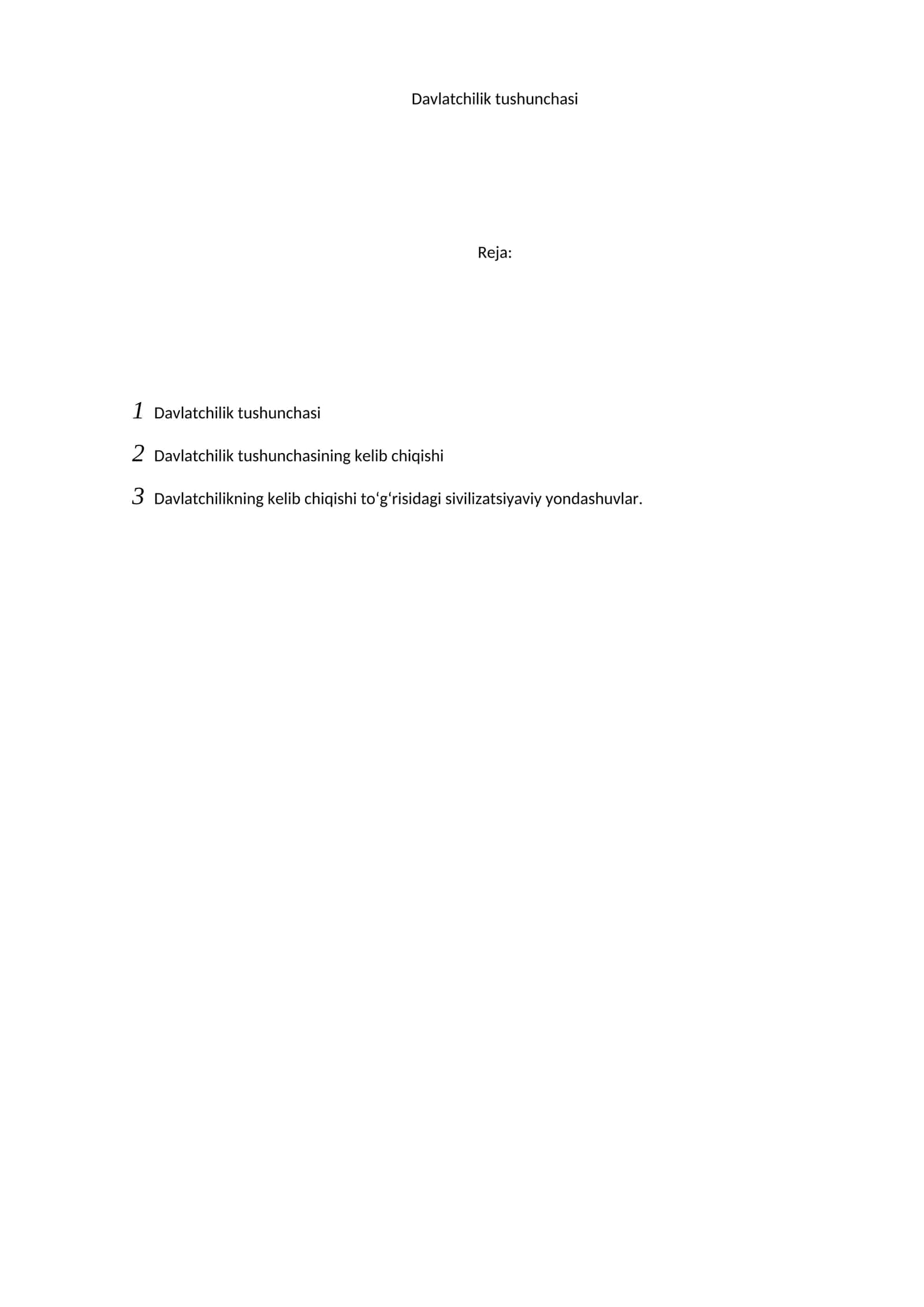 Davlatchilik tushunchasi 1