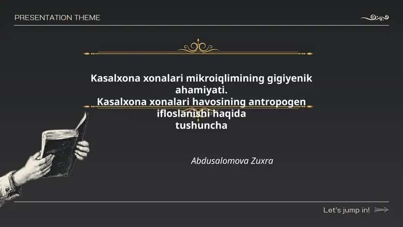 Kasalxona xonalari mikroiqlimining gigiyenik ahamiyati 1