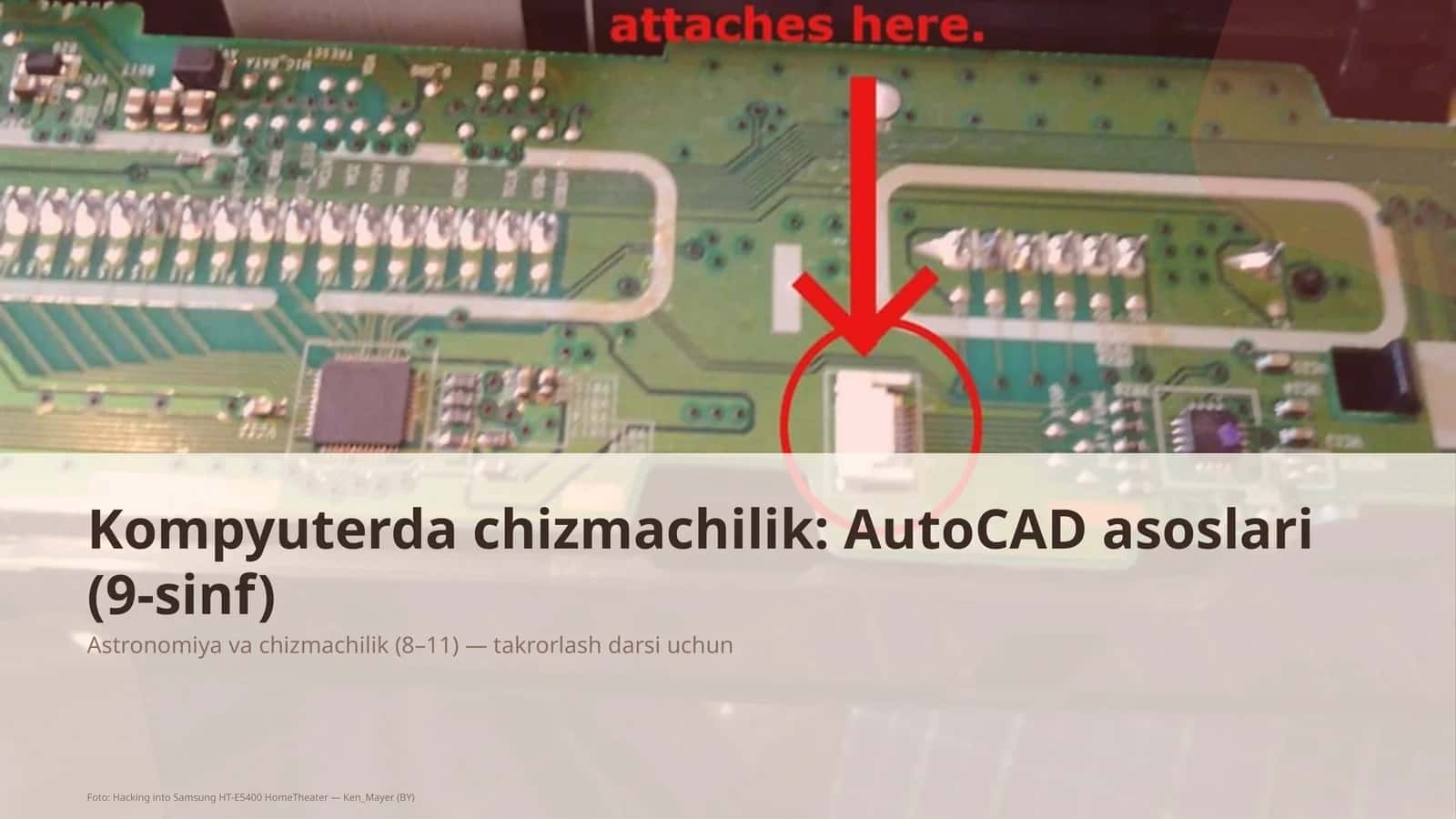 Kompyuterda chizmachilik: AutoCAD asoslari (9-sinf) 1