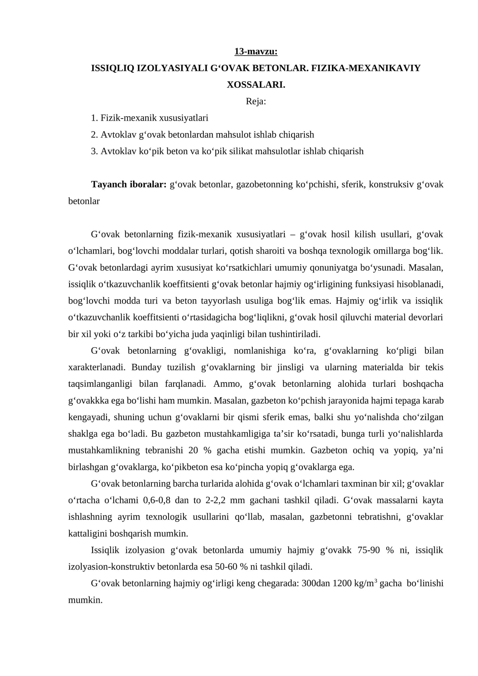 ISSIQLIQ IZOLYASIYALI G‘OVAK BETONLAR 1