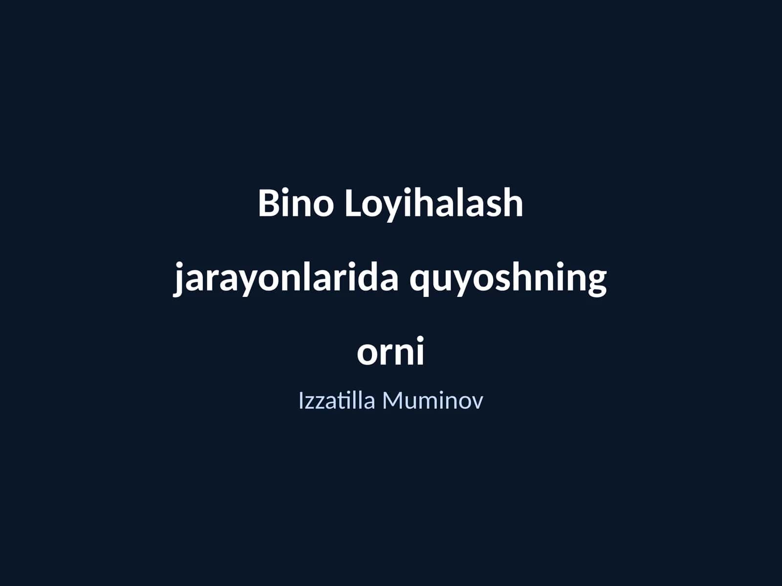 Quyoshning arxitektura uchun ahamiyati 1