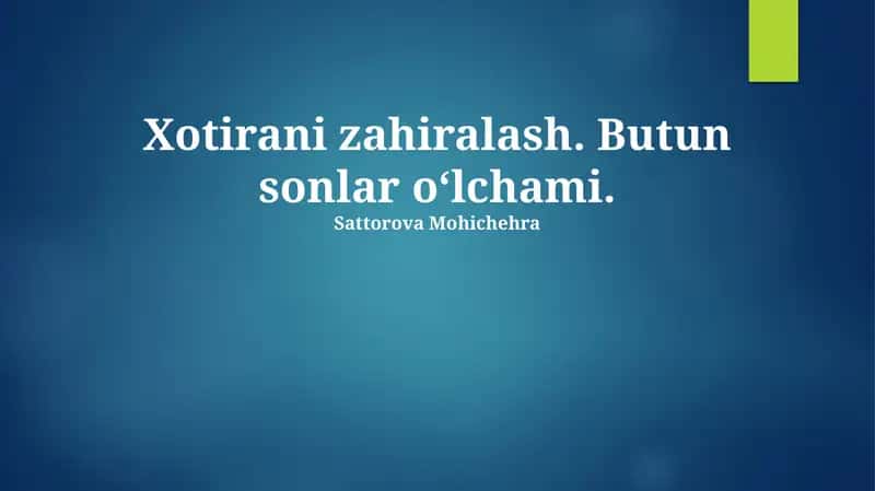 Butun Sonlarning Hajmi 1