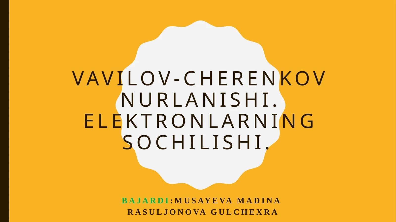 Vavilov-Cherenkov Nurlanishi 1