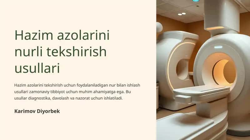 Hazim azolarini nurli tekshirish usullari 1