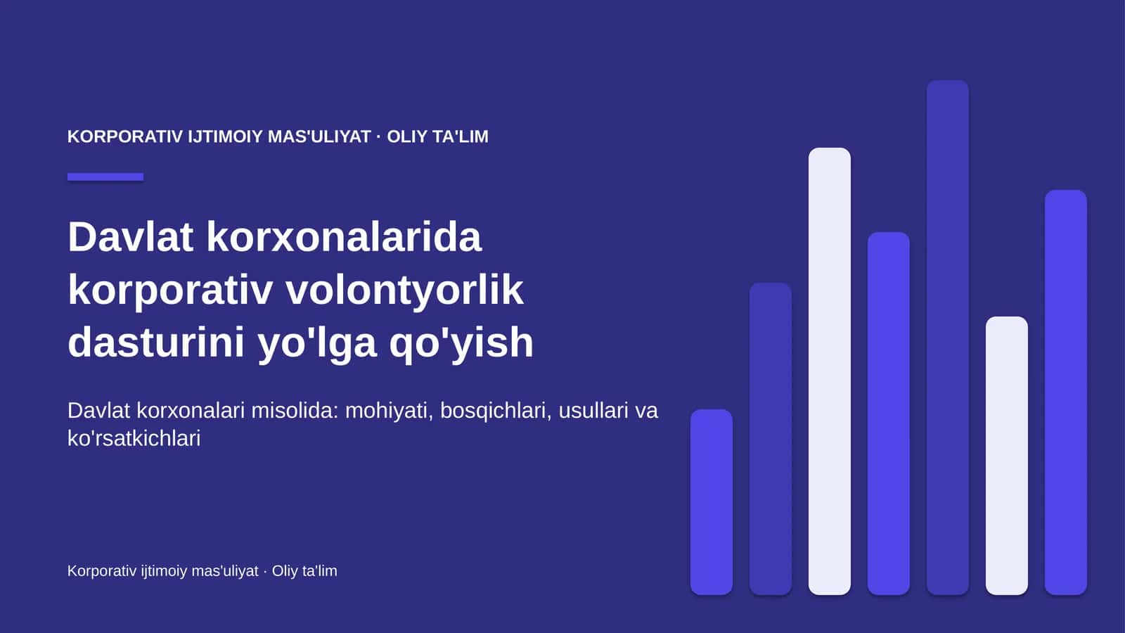Davlat korxonalarida korporativ volontyorlik dasturini yo'lga qo'yish 1