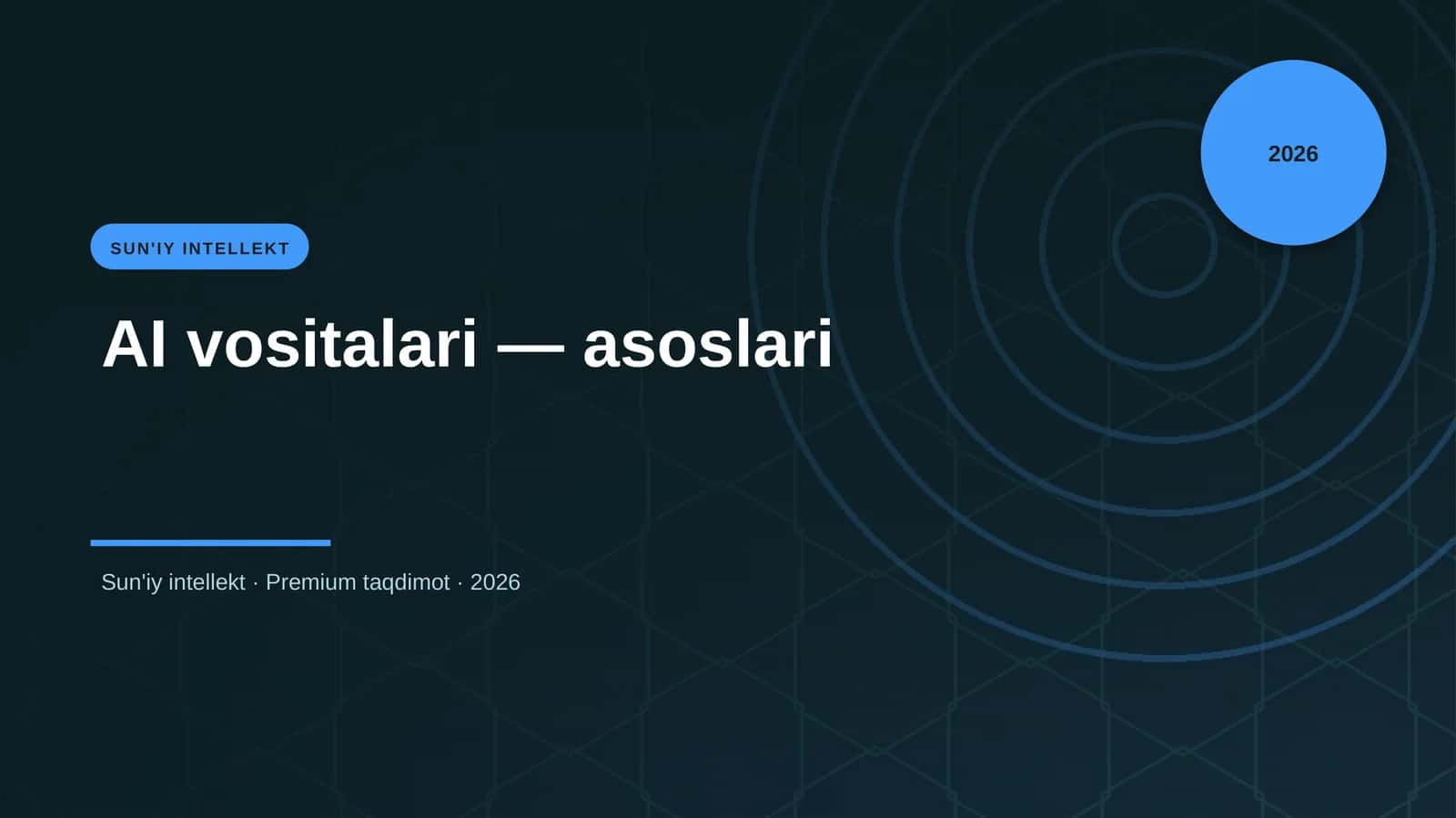 AI vositalari — asoslari 1