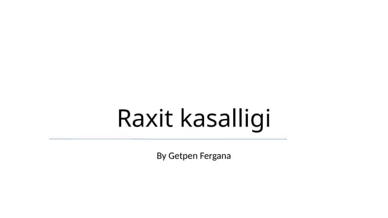 Raxit kasalligi 1