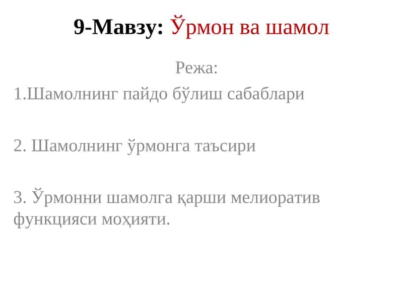 Ўрмон ва шамол 1