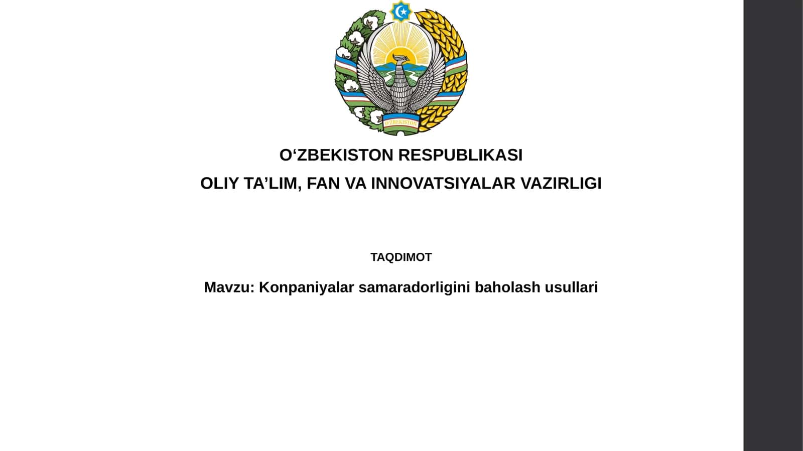 Konpaniyalarsamaradorliginibaholashusullari 1