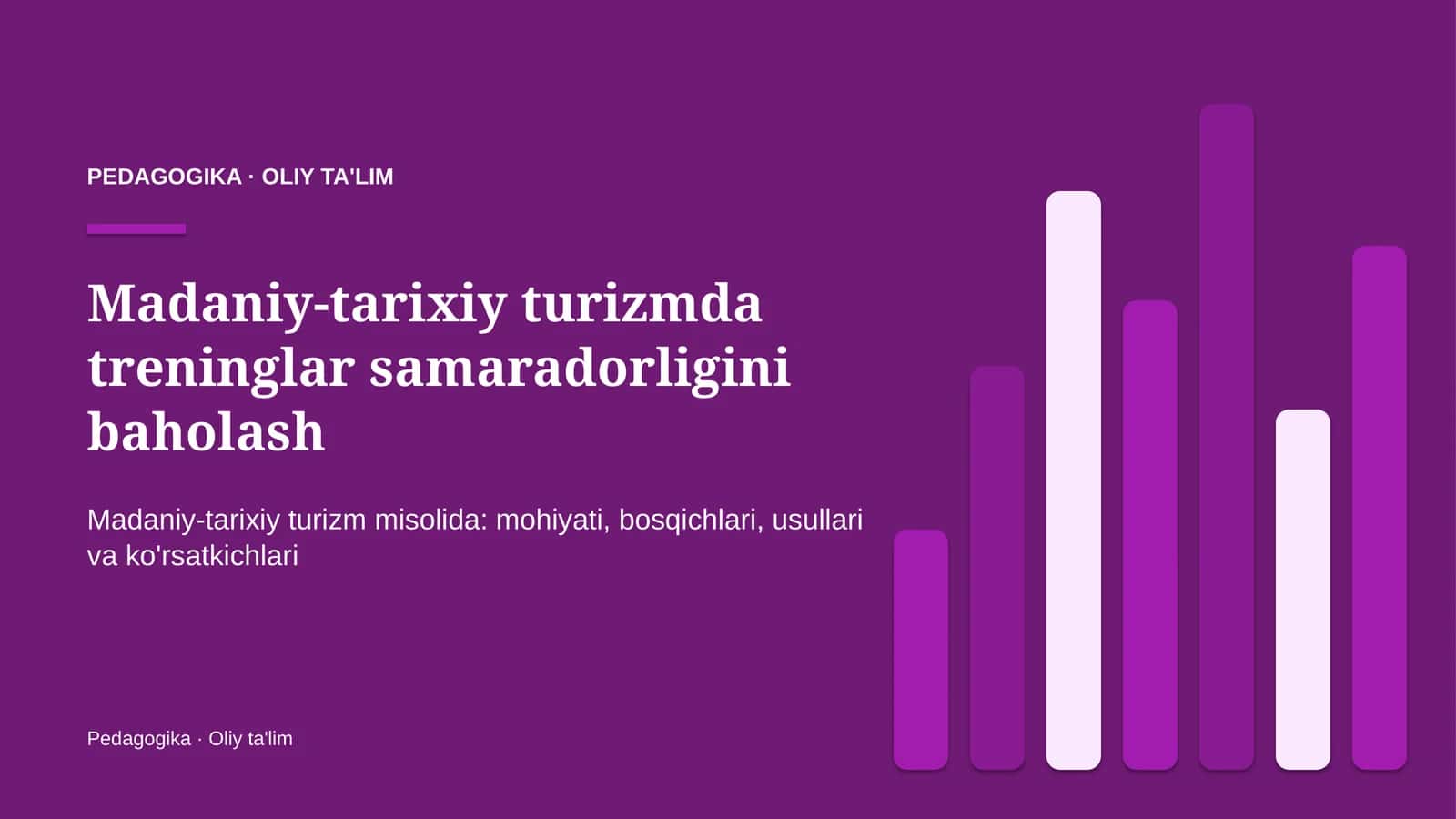 Madaniy-tarixiy turizmda treninglar samaradorligini baholash 1