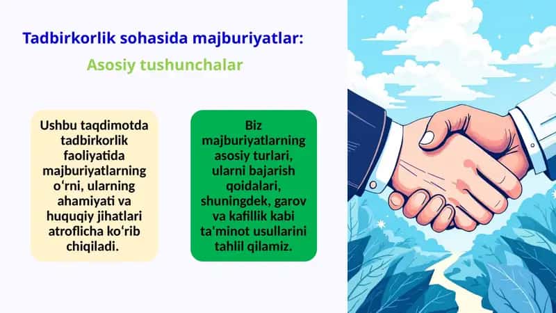 Tadbirkorlik sohasida majburiyatlar 1
