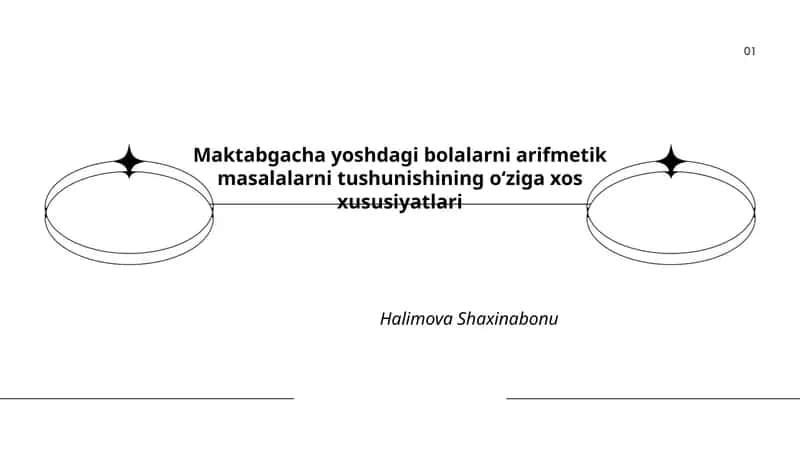 Maktabgacha yoshdagi bolalarni arifmetik masalalarni tushunishining oʻziga xos xususiyatlari 1