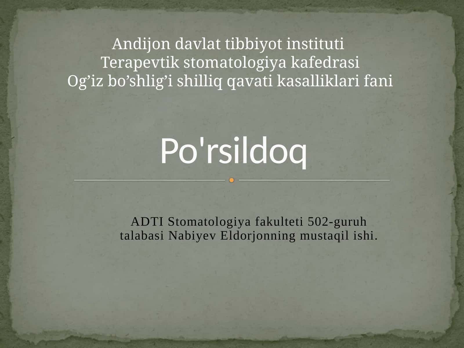 Po'rsildoq 1
