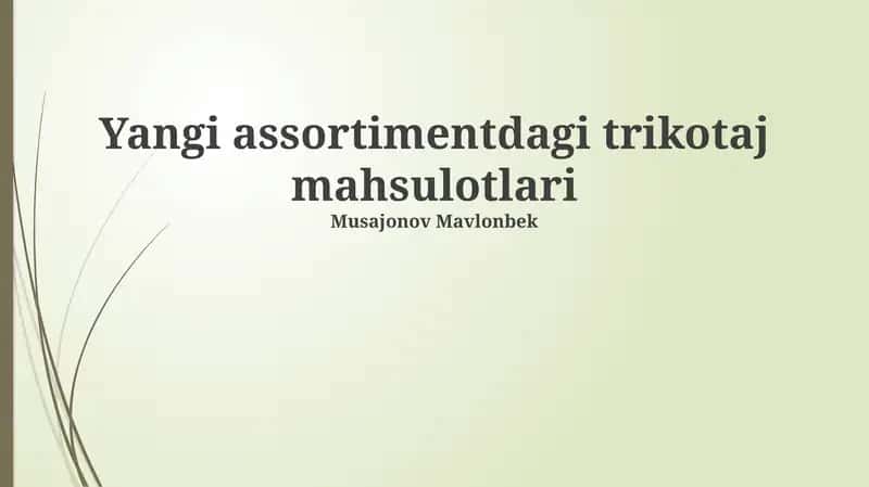 Trikotaj Mahsulotlar Assortimenti 1