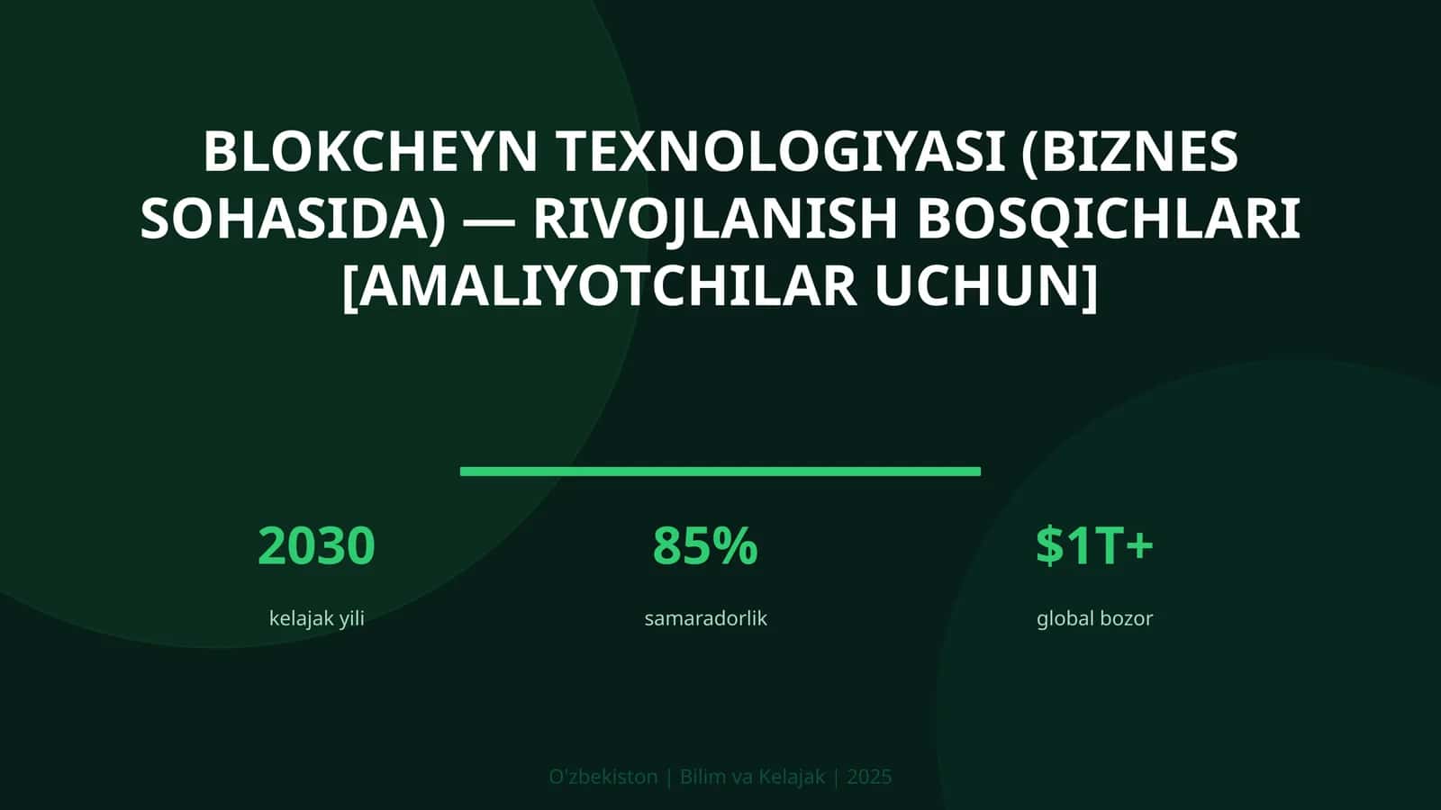 Blokcheyn Texnologiyasi (Biznes Sohasida) - Rivojlanish Bosqichlari [Amaliyotchilar Uchun] 1
